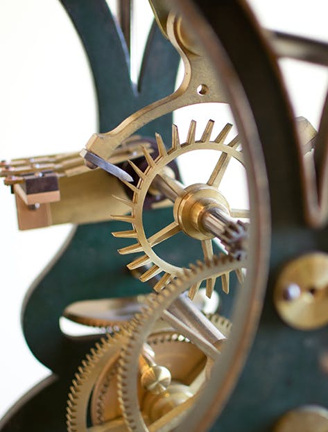 Internal mechanism of a clock
