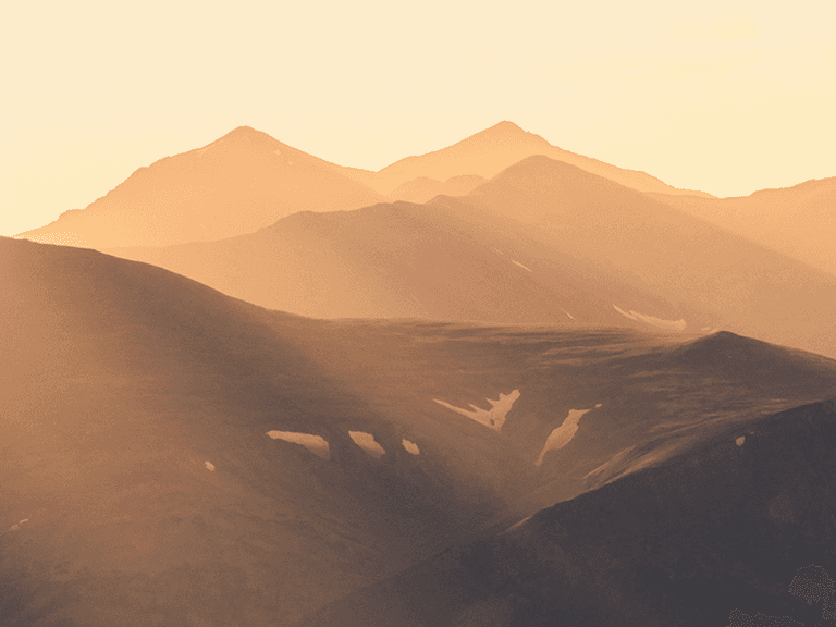 Colorado mountains at sunset, United States