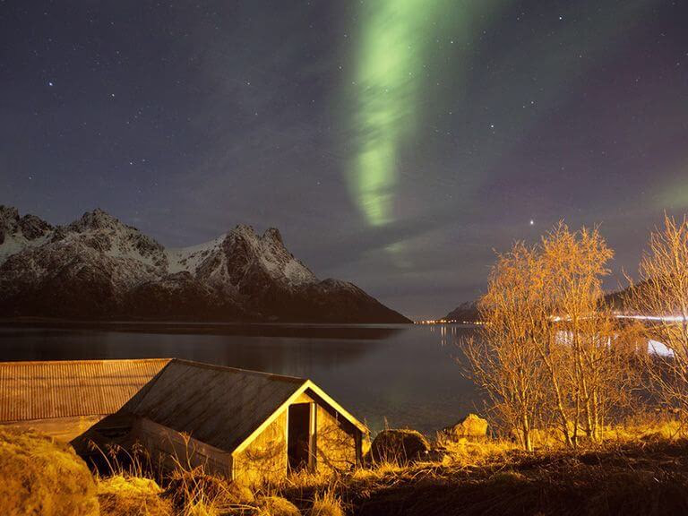 Northern lights (Aurora Borealis) near Myre Northern lights (Aurora Borealis) near Myre