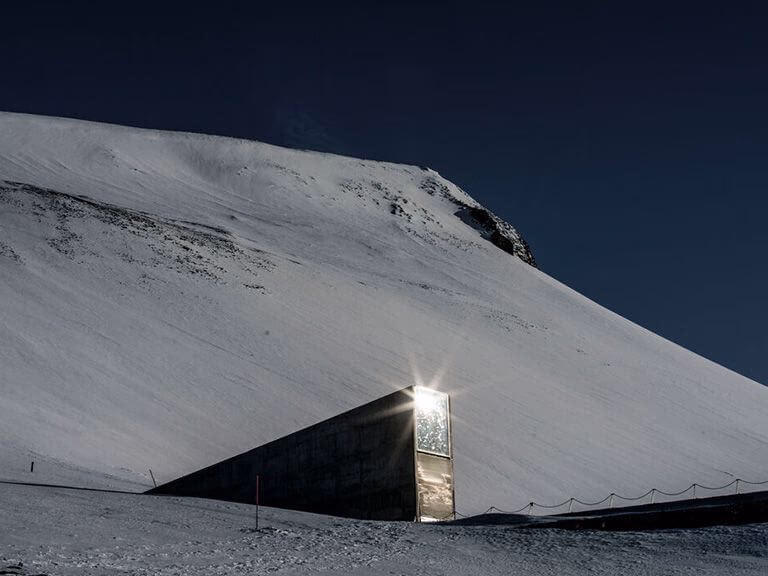 The entrance to the seed vault, Svalbard. The entrance to the seed vault, Svalbard.