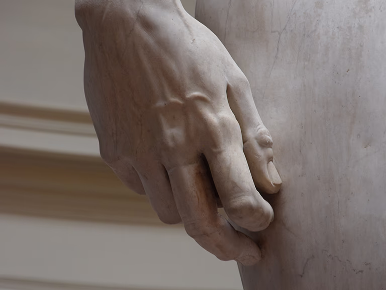 Michelangelo's David hand, Uffizi gallery Michelangelo's David hand, Uffizi gallery