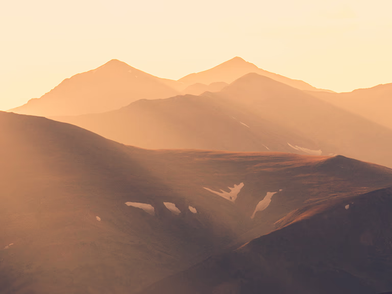 Colorado mountains at sunset, United States Colorado mountains at sunset, United States